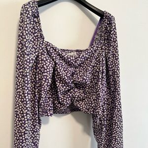 Noisy May NORDSTROM Ruched Floral Print Top Women Size XL